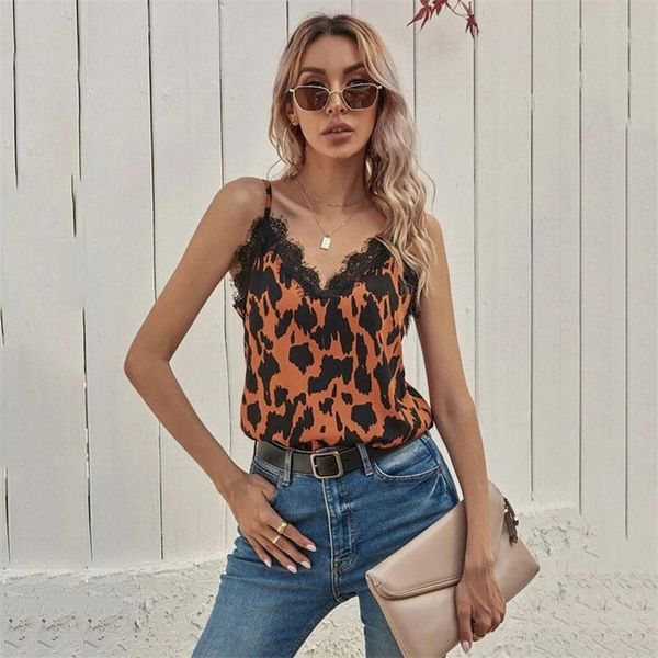 women's tanks & camis lace women leopard printed vest spaghetti strap v-neck sleeveless tshirts loose streetwrar woman tees 2021, White
women's tanks & camis lace women leopard printed vest spaghetti strap v-neck sleeveless tshirts loose streetwrar woman tees 2021, White