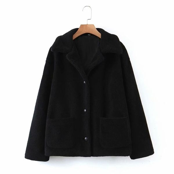plus size autumn winter faux terry jacket women turn down collar single breasted loose casual black jackets coat xz2604 210525, Black;brown
plus size autumn winter faux terry jacket women turn down collar single breasted loose casual black jackets coat xz2604 210525, Black;brown