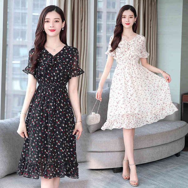 dresses korean dress 2021 new summer chiffon floral medium length loose fashion skirt, Black;gray
dresses korean dress 2021 new summer chiffon floral medium length loose fashion skirt, Black;gray