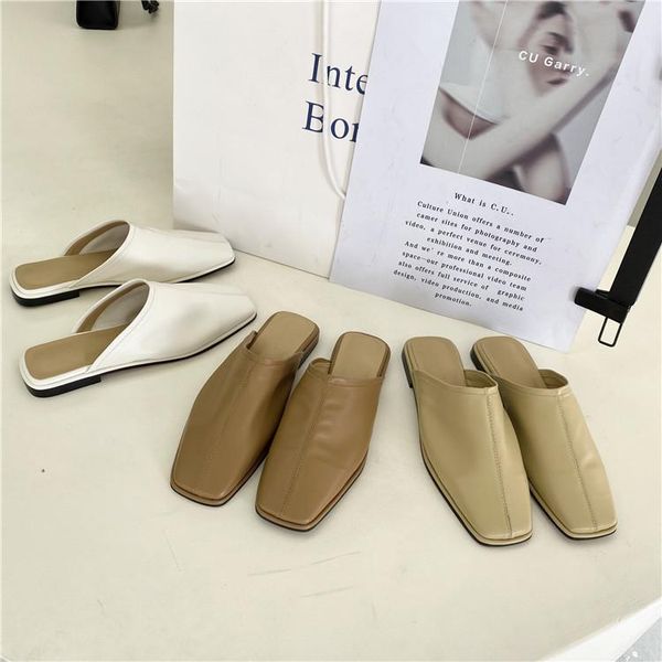 beach shoes pu ladies' slippers square toe low loafers slipers women luxury slides sabot flat cover soft 2021 designer rome hoof, Black
beach shoes pu ladies' slippers square toe low loafers slipers women luxury slides sabot flat cover soft 2021 designer rome hoof, Black