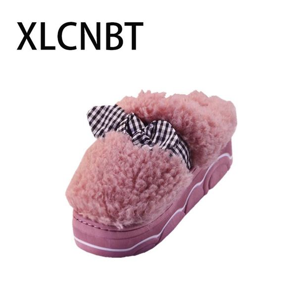 slippers furry slipper winter keep warm bowknot home females thick bottom high heel plush cotton slip proof sweet shoes, Black
slippers furry slipper winter keep warm bowknot home females thick bottom high heel plush cotton slip proof sweet shoes, Black