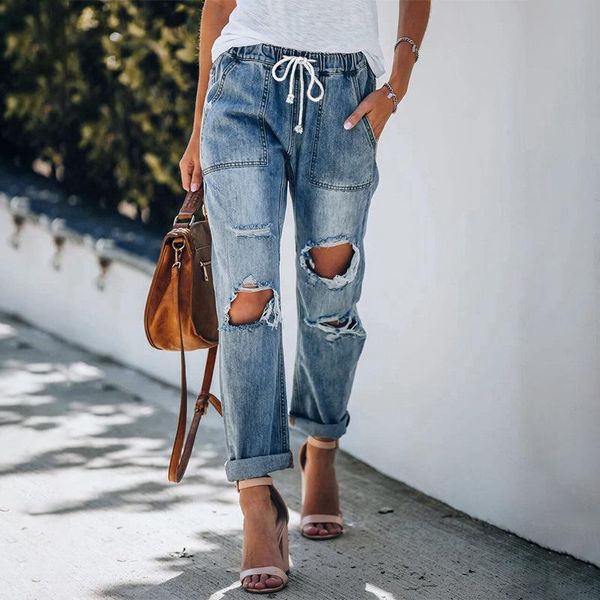 women's jeans 2021 wish amazon style in europe and the dress hole draw string to restore ancient ways straight skinny, Blue
women's jeans 2021 wish amazon style in europe and the dress hole draw string to restore ancient ways straight skinny, Blue
