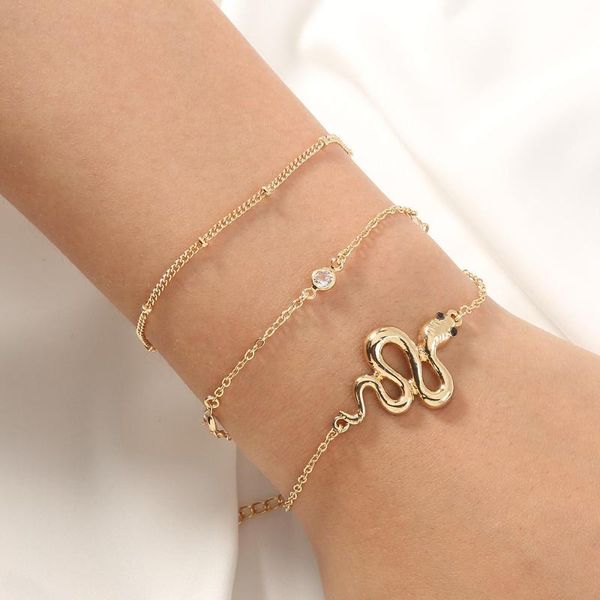 link, chain design jewelry accessories animal snake fashion trendy metal plated bracelet set for women, Black
link, chain design jewelry accessories animal snake fashion trendy metal plated bracelet set for women, Black
