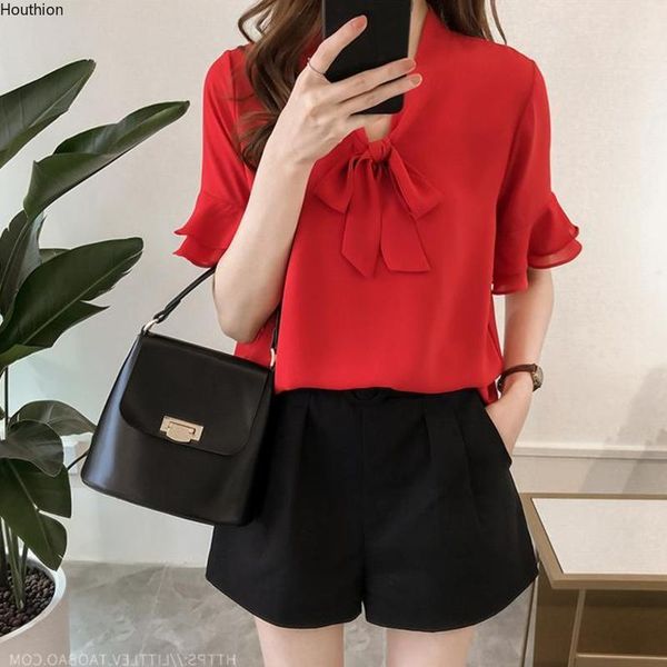 women's blouses & shirts houthion loose short sleeve casual blouse fashion trumpet solid color bow tie girl shirt lady blusas, White
women's blouses & shirts houthion loose short sleeve casual blouse fashion trumpet solid color bow tie girl shirt lady blusas, White