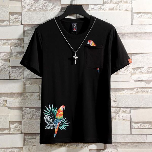 men's t-shirts animal embroidery t-shirt 2021 summer chinese style magpie bird 100% cotton trend couple dress short sleeve black white, White;black
men's t-shirts animal embroidery t-shirt 2021 summer chinese style magpie bird 100% cotton trend couple dress short sleeve black white, White;black
