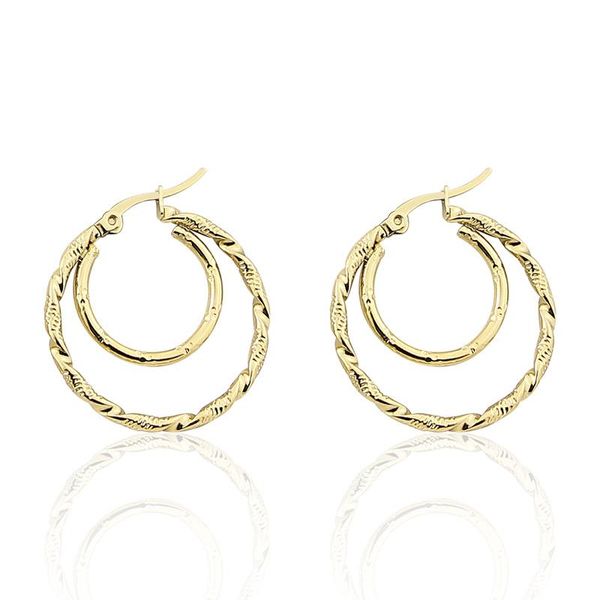 hoop & huggie fashion stainless steel jewelry double circle twisted wire earrings women's party wedding love gift wholesale, Golden;silver
hoop & huggie fashion stainless steel jewelry double circle twisted wire earrings women's party wedding love gift wholesale, Golden;silver