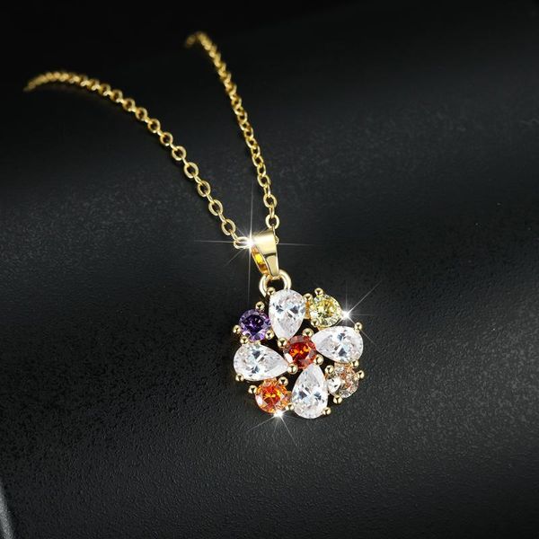 pendant necklaces bridal wedding jewelry round colorful crystal zircon necklace for women gold color o chain fashion trinket gift, Silver
pendant necklaces bridal wedding jewelry round colorful crystal zircon necklace for women gold color o chain fashion trinket gift, Silver