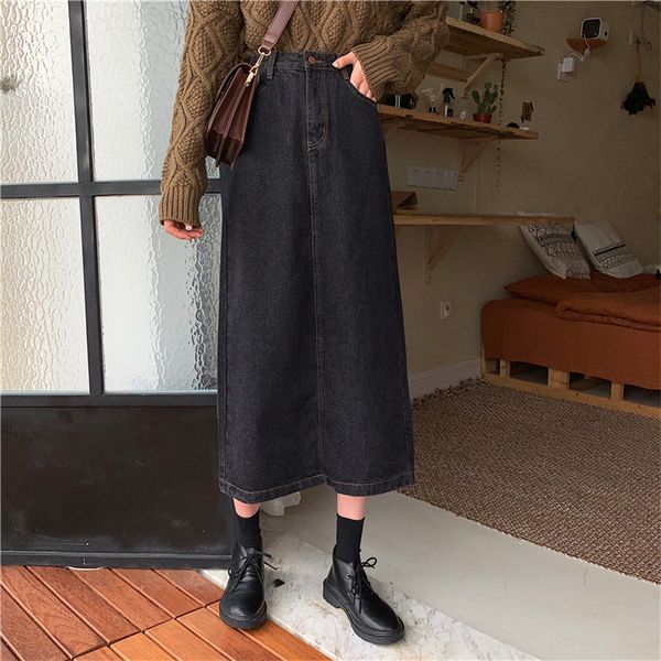 skirts hong-kong style black retro denim high waist vintage split brief plus size straight slender cowboy all-match skirt
skirts hong-kong style black retro denim high waist vintage split brief plus size straight slender cowboy all-match skirt