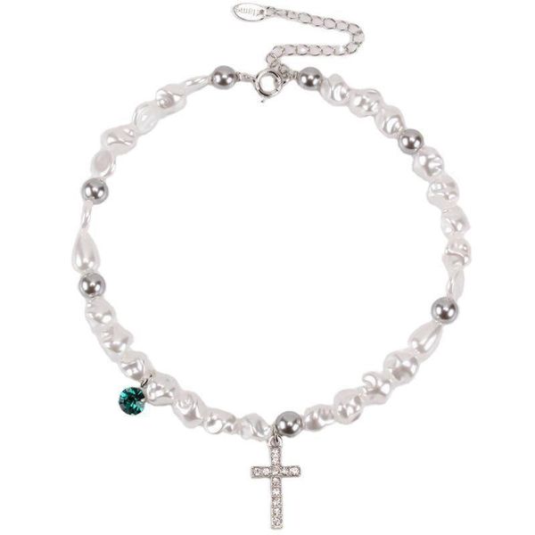 chains 13mc imitation irregular pearls beaded chokers crystals cross pendant necklace for women fashion jewelry, Silver
chains 13mc imitation irregular pearls beaded chokers crystals cross pendant necklace for women fashion jewelry, Silver