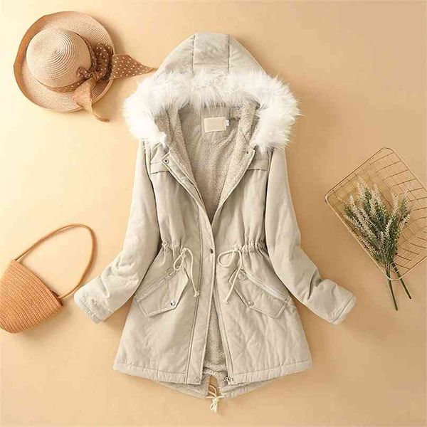 winter plush lining fur collar women's parka long sleeve zipper pocket single breasted female parkas solid warm casual lady coat 210923, Black
winter plush lining fur collar women's parka long sleeve zipper pocket single breasted female parkas solid warm casual lady coat 210923, Black