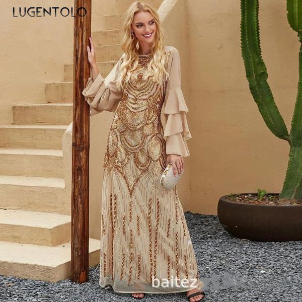 casual dresses lugentolo party women princess dress dinner sequined embroidered gold multi-layer flounced sleeve fashion muslim lady maxi, Black;gray
casual dresses lugentolo party women princess dress dinner sequined embroidered gold multi-layer flounced sleeve fashion muslim lady maxi, Black;gray