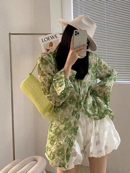 women's blouses & shirts loose spring and summer design shirt niche wild floral print literary style blouse female, White
women's blouses & shirts loose spring and summer design shirt niche wild floral print literary style blouse female, White