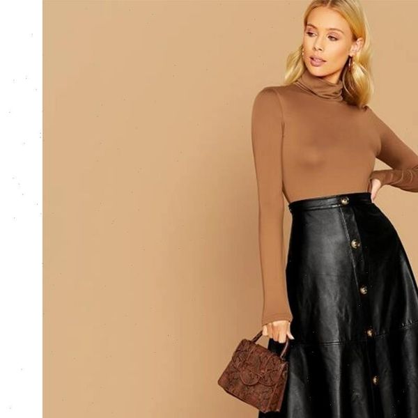 women skirt style autumn winter pu leather midi a line elegant solid color button high waist, Black
women skirt style autumn winter pu leather midi a line elegant solid color button high waist, Black