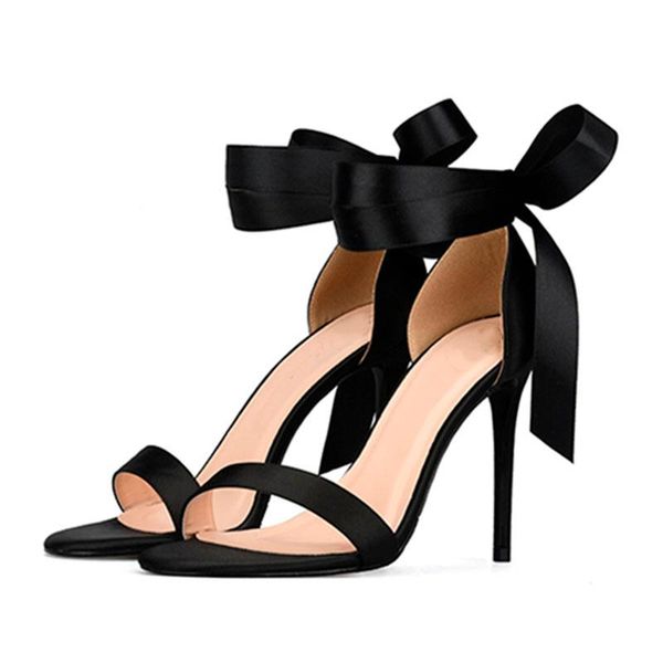 women high heel sandals ankle strap bowknot shoes open toe solid color soft party show club footwear size 34-45, Black
women high heel sandals ankle strap bowknot shoes open toe solid color soft party show club footwear size 34-45, Black