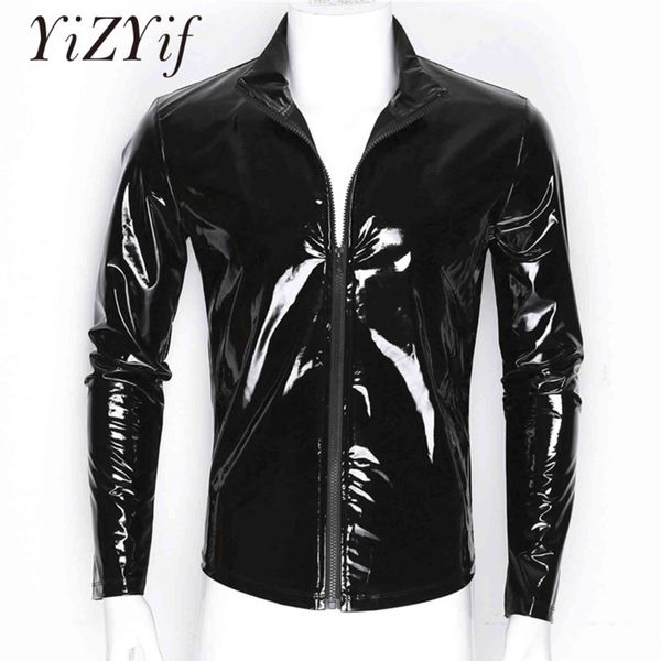 yizyif - men's high neck front zipper, saro nightclub style, long sv, shiny metal, wet appearance, Black
yizyif - men's high neck front zipper, saro nightclub style, long sv, shiny metal, wet appearance, Black