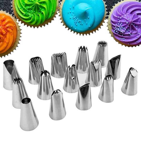 cake tools 15pcs/set nozzles icing piping cream shape decorating confectionery tips stainless steel dessert decorator
cake tools 15pcs/set nozzles icing piping cream shape decorating confectionery tips stainless steel dessert decorator