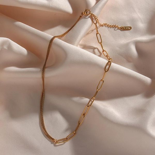 chains 2021 asymmetric paper clip box splicing gold chain choker necklace tarnish stainless steel necklaces for women, Silver
chains 2021 asymmetric paper clip box splicing gold chain choker necklace tarnish stainless steel necklaces for women, Silver
