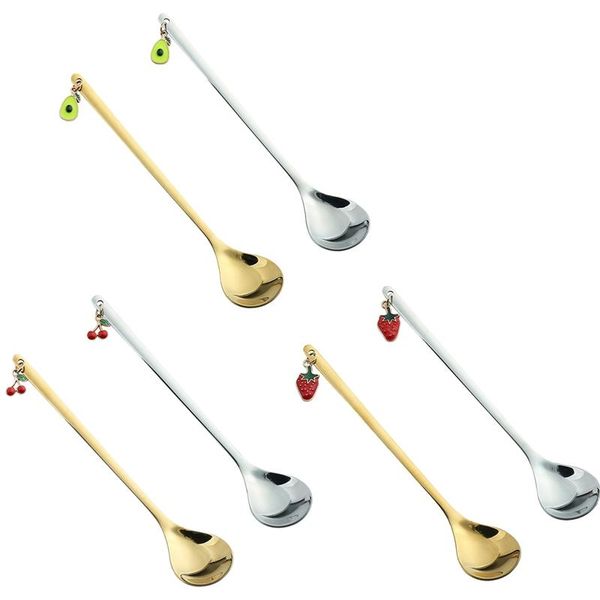 spoons stainless steel creative gift milk tea stirring coffee spoon fruit pendant accessories
spoons stainless steel creative gift milk tea stirring coffee spoon fruit pendant accessories