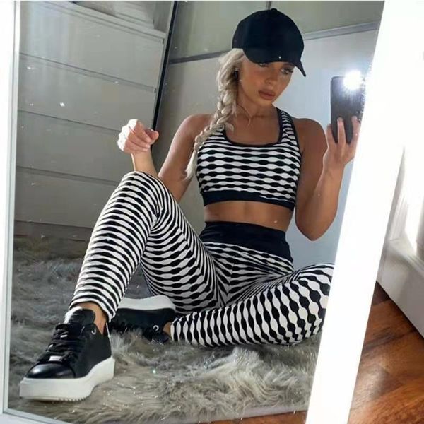 yoga outfit 2pcs set sleeveless sports bra plaid athleisure workout women's tights pushup seamless pants women sets
yoga outfit 2pcs set sleeveless sports bra plaid athleisure workout women's tights pushup seamless pants women sets