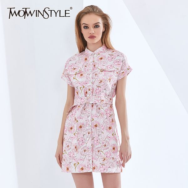 twotwinstyle slim print floral dress for women stand collar short sleeve high waist sashes dresses female 2021 womens clothing, Black;gray
twotwinstyle slim print floral dress for women stand collar short sleeve high waist sashes dresses female 2021 womens clothing, Black;gray