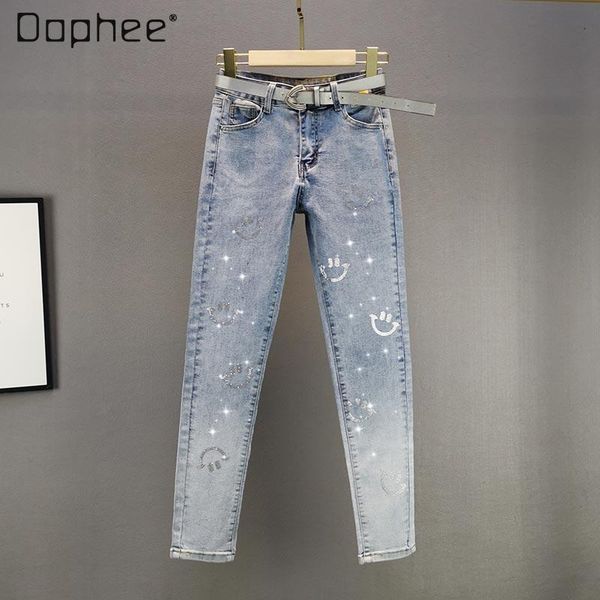 spring and summer european high waist slim drill jeans female skinny pencil pants denim trousers women's, Blue
spring and summer european high waist slim drill jeans female skinny pencil pants denim trousers women's, Blue