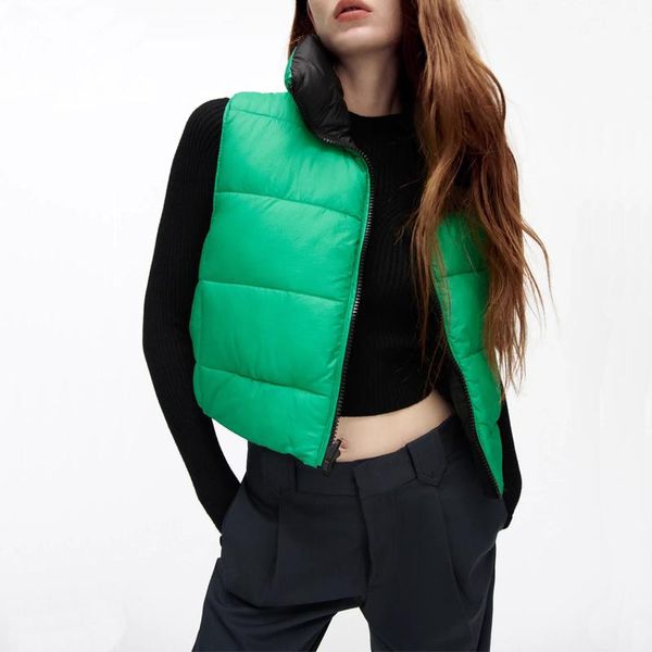 women's vests casual solid color double-sided short vest in autumn and winter, Black;white
women's vests casual solid color double-sided short vest in autumn and winter, Black;white