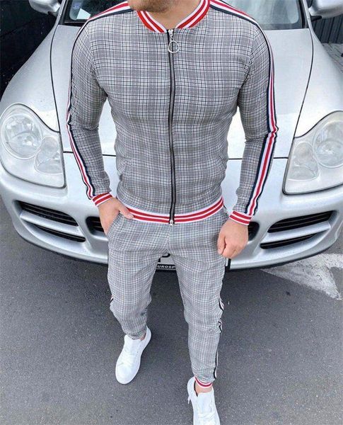 men's tracksuits autumn stripe suit fashion jacket + pants flower plaid sports tracksuit 3d printing zipper two-piece set, Gray
men's tracksuits autumn stripe suit fashion jacket + pants flower plaid sports tracksuit 3d printing zipper two-piece set, Gray
