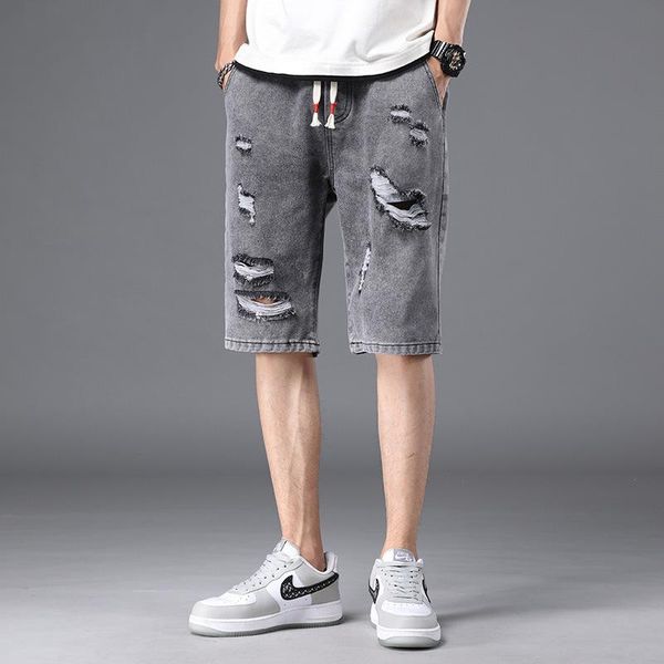 summer thin men hole denim shorts five-point pants loose straight harem casual men's, White;black
summer thin men hole denim shorts five-point pants loose straight harem casual men's, White;black