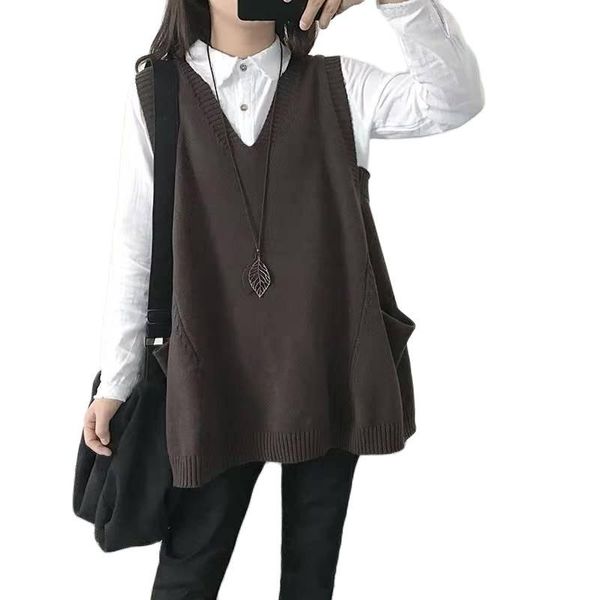 women's vests knitted v-neck vest pullovers loose sleeveless sweater waistcoat women knitting fit knit streetwear wild outgoing, Black;white
women's vests knitted v-neck vest pullovers loose sleeveless sweater waistcoat women knitting fit knit streetwear wild outgoing, Black;white