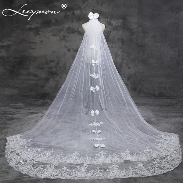 bridal veils real lace edge white bride veil with bow wedding accessories elegant tulle long 3 meters, Black
bridal veils real lace edge white bride veil with bow wedding accessories elegant tulle long 3 meters, Black
