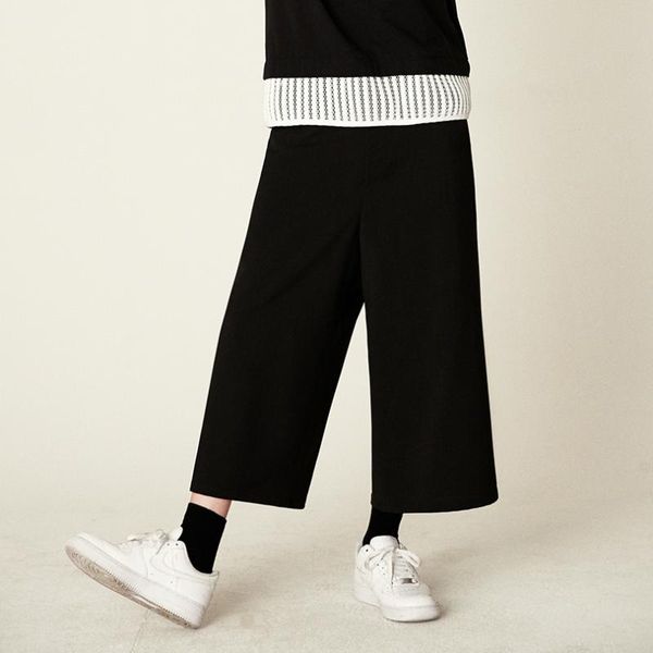 men's pants summer thin simple seven-point wide-leg korean male hip-hop loose young casual, Black
men's pants summer thin simple seven-point wide-leg korean male hip-hop loose young casual, Black