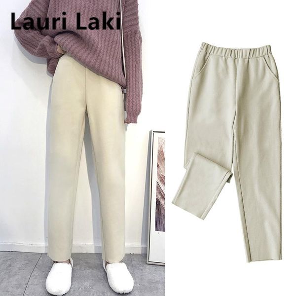 women's pants & capris harem women winter warm woolen knitted trousers high waist pantalon femme, Black;white
women's pants & capris harem women winter warm woolen knitted trousers high waist pantalon femme, Black;white