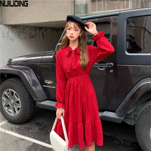 women's chiffon dress autumn spring female long sleeve a-line solid elastic waist casual dresses vintage vestidos 210514, Black;gray
women's chiffon dress autumn spring female long sleeve a-line solid elastic waist casual dresses vintage vestidos 210514, Black;gray
