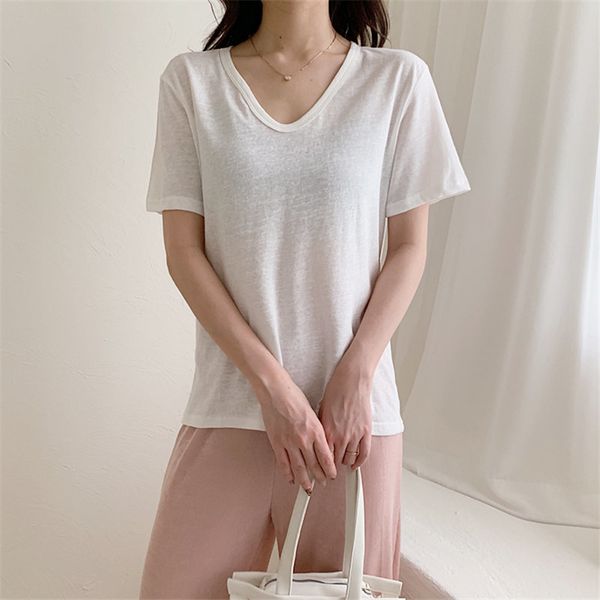 solid short sleeves t-shirts all match chic loose basic girls v-neck brief thin summer tee casual 210421, White
solid short sleeves t-shirts all match chic loose basic girls v-neck brief thin summer tee casual 210421, White