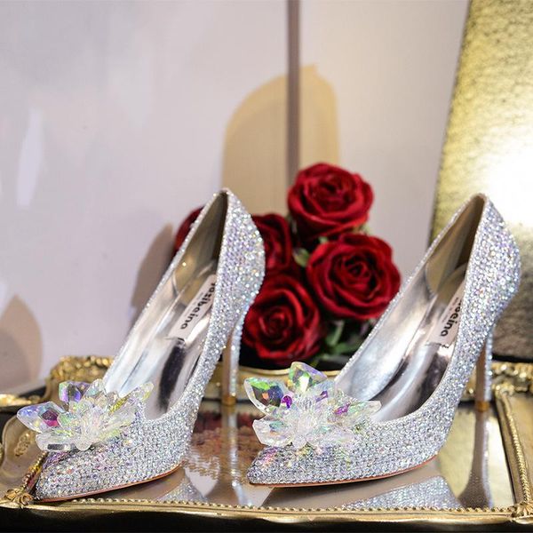dress shoes cinderella crystal heels women pointed bride women's high female silver rhinestone wedding, Black
dress shoes cinderella crystal heels women pointed bride women's high female silver rhinestone wedding, Black