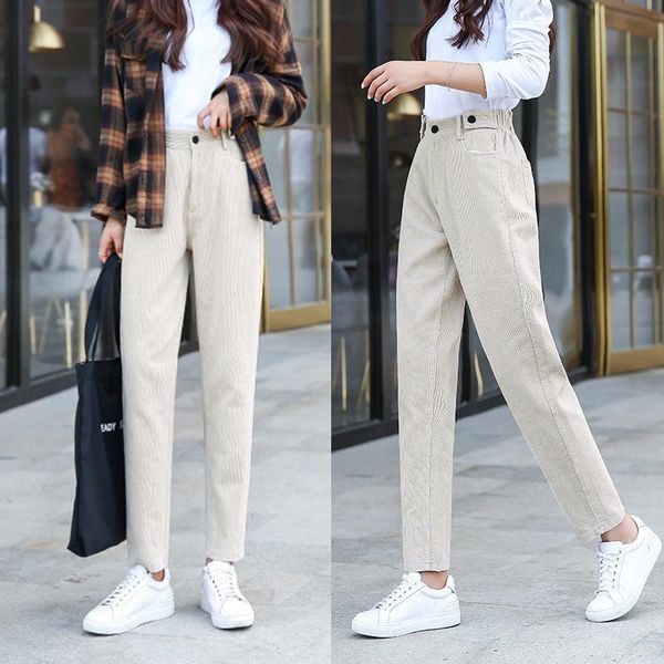 autumn winter women corduroy pants fashion high waist female straight streetwear trousers capris women's &, Black;white
autumn winter women corduroy pants fashion high waist female straight streetwear trousers capris women's &, Black;white