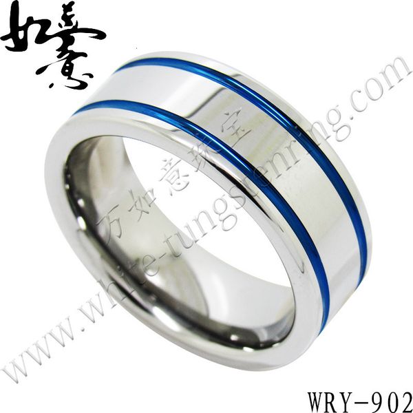 wanruyi tungsten gold ring with eight wide planes and two grooves, Silver 
wanruyi tungsten gold ring with eight wide planes and two grooves, Silver