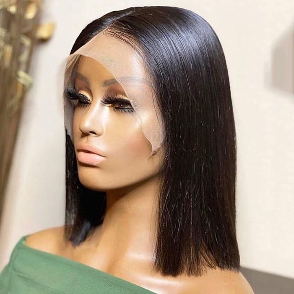13x4 lace front human hair wigs brazilian short bob wig for black women pre plucked bleached knots 150% wig1, Black;brown
13x4 lace front human hair wigs brazilian short bob wig for black women pre plucked bleached knots 150% wig1, Black;brown
