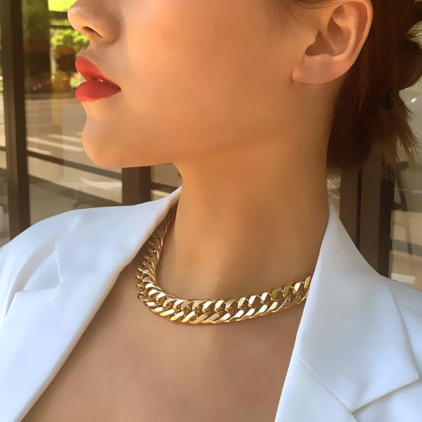 chokers european and american boast style metal twist clasp thick clavicle chain trendy street personality handsome short necklace, Golden;silver
chokers european and american boast style metal twist clasp thick clavicle chain trendy street personality handsome short necklace, Golden;silver