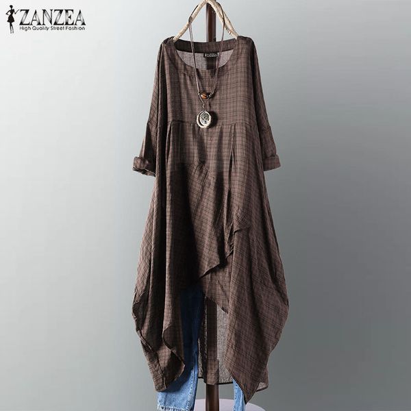 2021zanzea asymmetrical midi dress womens check dress 2021 female long sleeve plaid vestidos summer sundress casual shirt robe 5xl, Black;gray
2021zanzea asymmetrical midi dress womens check dress 2021 female long sleeve plaid vestidos summer sundress casual shirt robe 5xl, Black;gray