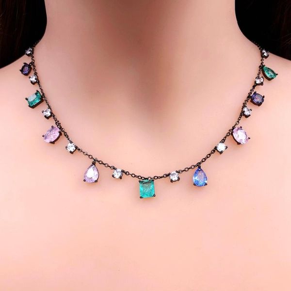 pendant necklaces colorful zirconia stone choker women multicolor crystal glass chain necklace female boho current fashion party jewelry, Silver
pendant necklaces colorful zirconia stone choker women multicolor crystal glass chain necklace female boho current fashion party jewelry, Silver