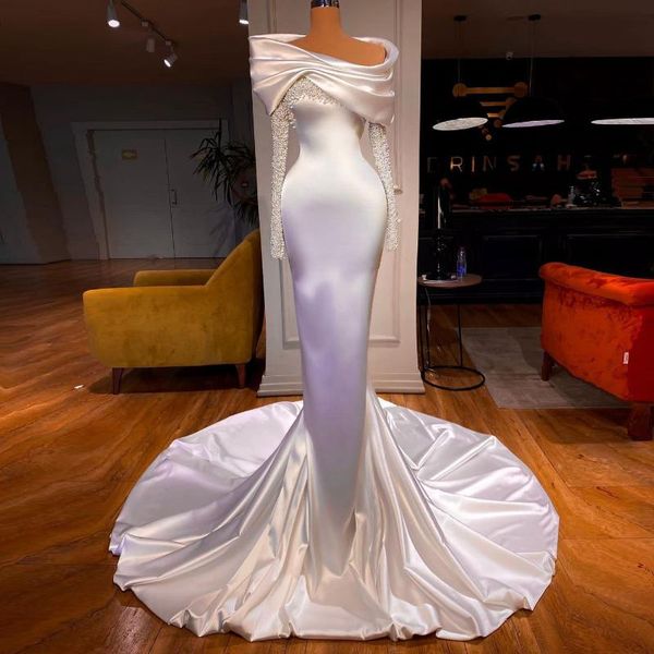 party dresses white elegant mermaid evening long sleeve beading off the shoulder women formal prom wedding gowns plus size custom made, White;black
party dresses white elegant mermaid evening long sleeve beading off the shoulder women formal prom wedding gowns plus size custom made, White;black