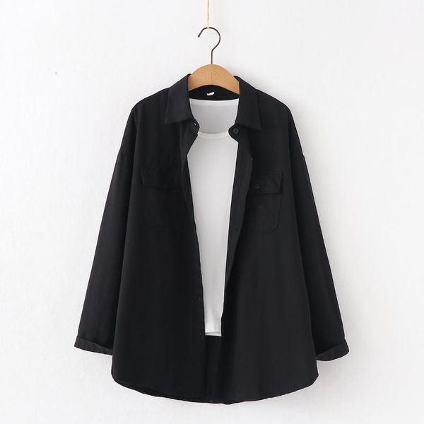 women's blouses & shirts fresh simple solid color loose shirt women autumn woman casual long sleeve blouse cotton office blusas slay, White
women's blouses & shirts fresh simple solid color loose shirt women autumn woman casual long sleeve blouse cotton office blusas slay, White