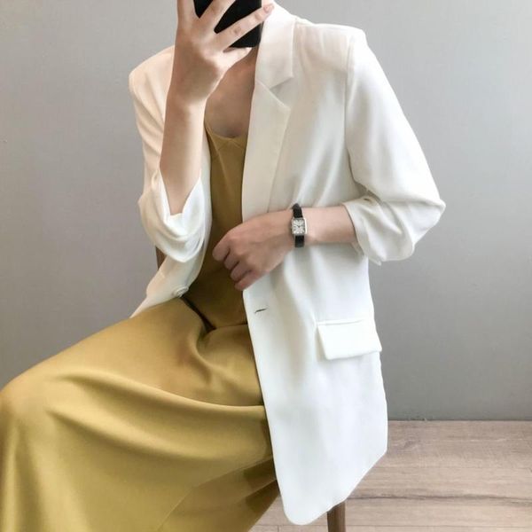 women's suits & blazers ol women suit nine quarter sleeve elegant long jacket solid coat chiffon retro chic office lady formal wear cas, White;black
women's suits & blazers ol women suit nine quarter sleeve elegant long jacket solid coat chiffon retro chic office lady formal wear cas, White;black