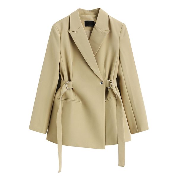 women's suits & blazers shengpalae temperament khaki blazer feminine fall entrapped loose single button lace up waist long sleeve jacke, White;black
women's suits & blazers shengpalae temperament khaki blazer feminine fall entrapped loose single button lace up waist long sleeve jacke, White;black