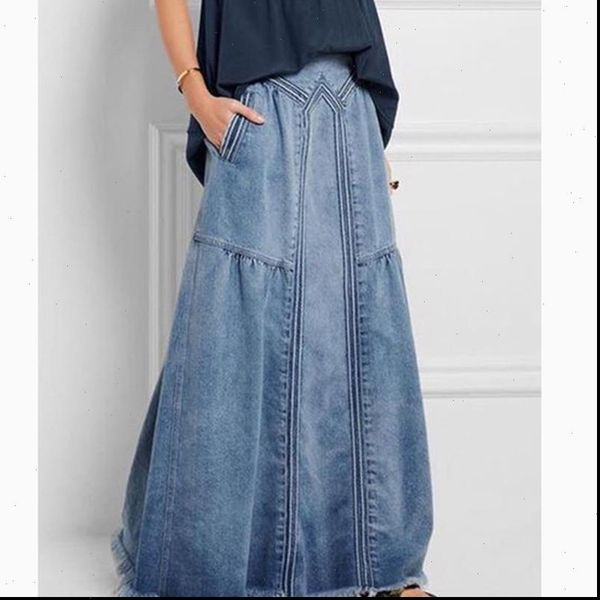 high waist fashion denim elastic women skirts stretch loose long summer vintage casual, Black
high waist fashion denim elastic women skirts stretch loose long summer vintage casual, Black