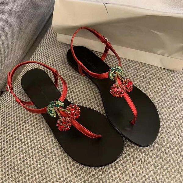 2021summer open-toed cherry crystal diamond flat bottom wild fashion vacation beach slippers comfortable dress female sandal sandals, Black
2021summer open-toed cherry crystal diamond flat bottom wild fashion vacation beach slippers comfortable dress female sandal sandals, Black