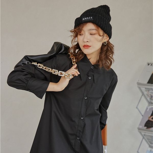 casual dresses autumn black button up shirt women long sleeve collar midi designer asymmetrical fashion jz4u, Black;gray
casual dresses autumn black button up shirt women long sleeve collar midi designer asymmetrical fashion jz4u, Black;gray