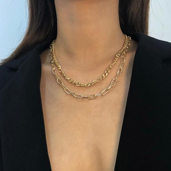 pendant necklaces lalynnly 2021 fashion rock choker necklace double layered chain punk style jewelry for women accessories gift n7869, Silver
pendant necklaces lalynnly 2021 fashion rock choker necklace double layered chain punk style jewelry for women accessories gift n7869, Silver
