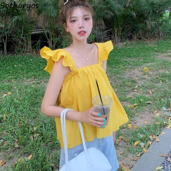 women's tanks & camis summer women ruffles square collar kawaii loose solid korean streetwear all-match trendy ladies retro fashion, White
women's tanks & camis summer women ruffles square collar kawaii loose solid korean streetwear all-match trendy ladies retro fashion, White